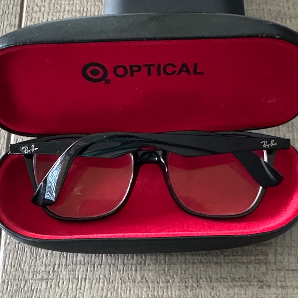 Ray-Ban Black Frame with Red Lenses Glasses